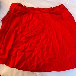 Red wrap skirt